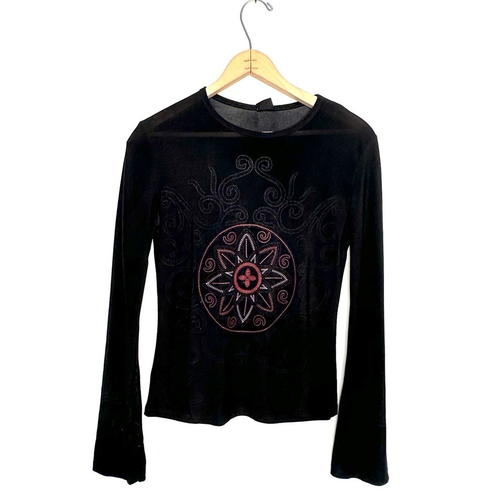 Stella USA | Y2K Black Long Bell Sleeve Top
